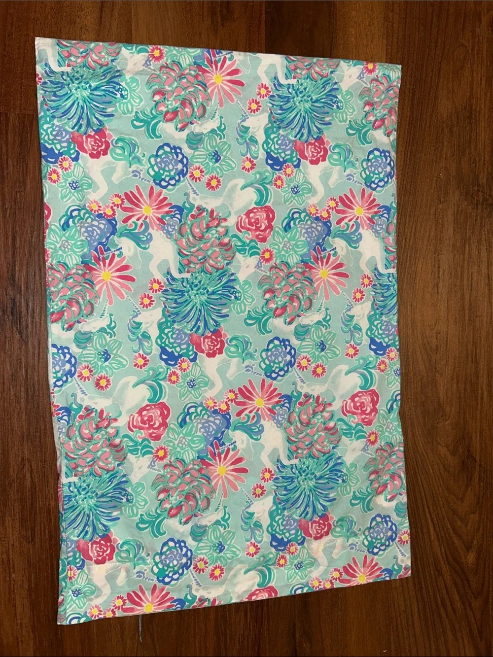 Lilly Pulitzer X Pottery Barn Kids Unicorns in Bloom Floral Standard Pillowcase